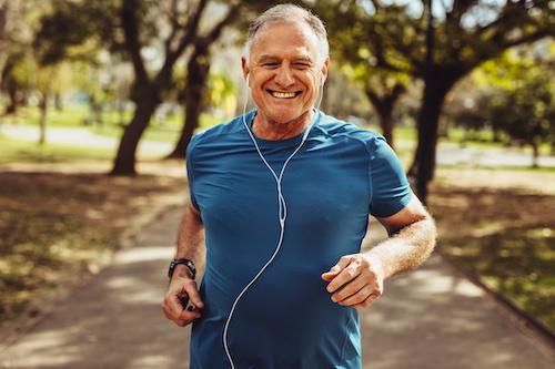 older man in running gear | dentures farmington hills mi
